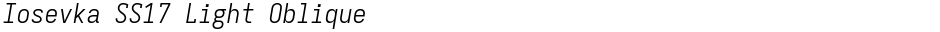 Iosevka SS17 Light ObliqueDemo