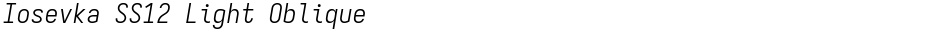 Iosevka SS12 Light ObliqueDemo