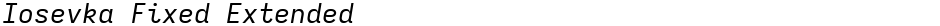 Iosevka Fixed ExtendedDemo
