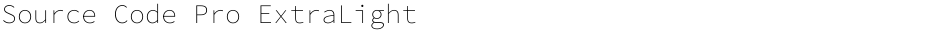 Source Code Pro ExtraLightDemo