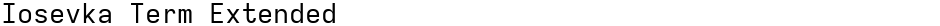 Iosevka Term ExtendedDemo