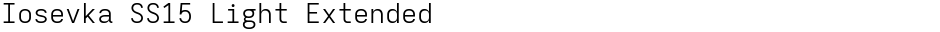 Iosevka SS15 Light ExtendedDemo