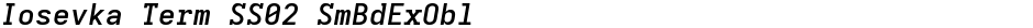 Iosevka Term SS02 SmBdExOblDemo