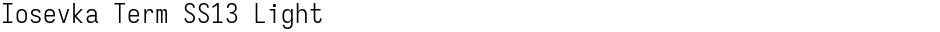 Iosevka Term SS13 LightDemo