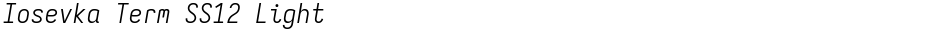 Iosevka Term SS12 LightDemo