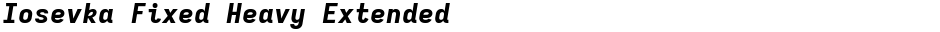 Iosevka Fixed Heavy ExtendedDemo