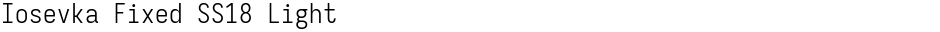 Iosevka Fixed SS18 LightDemo