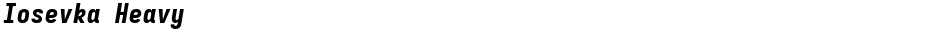 Iosevka HeavyDemo