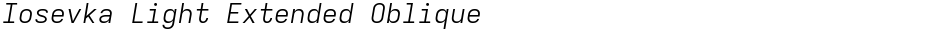 Iosevka Light Extended ObliqueDemo