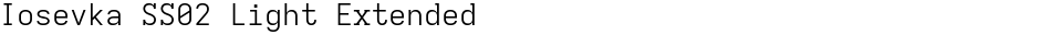 Iosevka SS02 Light ExtendedDemo