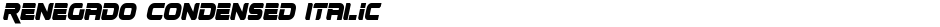 Renegado Condensed ItalicDemo
