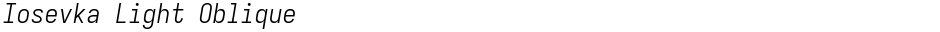 Iosevka Light ObliqueDemo