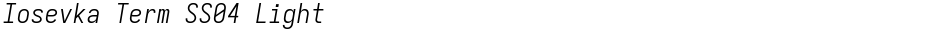 Iosevka Term SS04 LightDemo