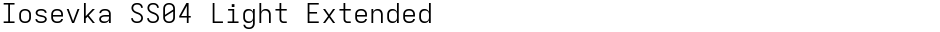 Iosevka SS04 Light ExtendedDemo