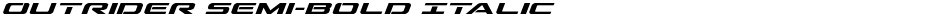 Outrider Semi-Bold ItalicDemo