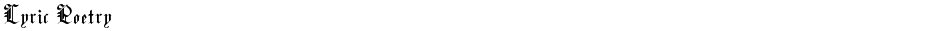 Lyric PoetryDemo