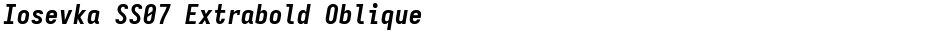 Iosevka SS07 Extrabold ObliqueDemo