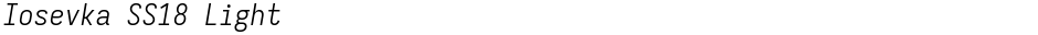 Iosevka SS18 LightDemo