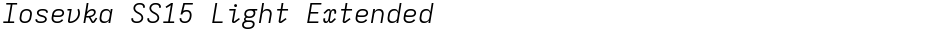 Iosevka SS15 Light ExtendedDemo