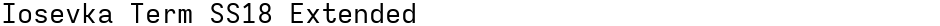 Iosevka Term SS18 ExtendedDemo