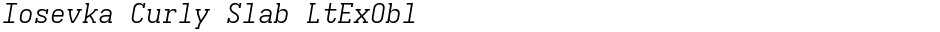 Iosevka Curly Slab LtExOblDemo