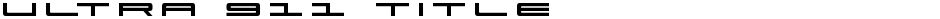Ultra 911 TitleDemo