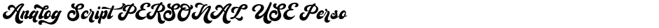 Analog Script PERSONAL USE PersonalDemo