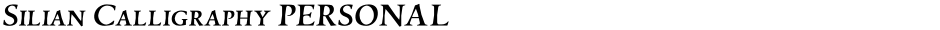 Silian Calligraphy PERSONALDemo