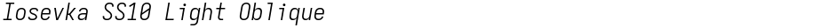 Iosevka SS10 Light ObliqueDemo