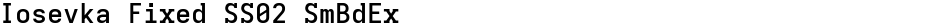 Iosevka Fixed SS02 SmBdExDemo