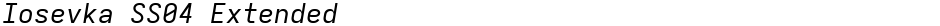 Iosevka SS04 ExtendedDemo
