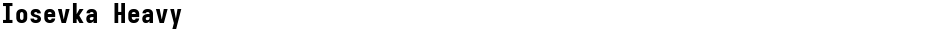 Iosevka HeavyDemo