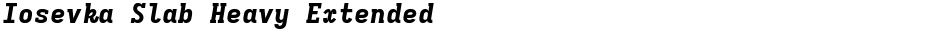 Iosevka Slab Heavy ExtendedDemo