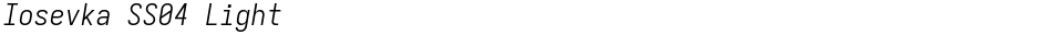 Iosevka SS04 LightDemo