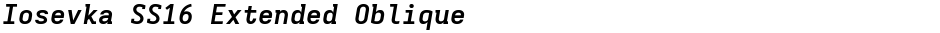 Iosevka SS16 Extended ObliqueDemo