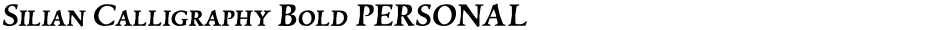 Silian Calligraphy Bold PERSONALDemo