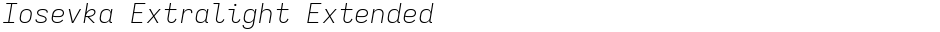 Iosevka Extralight ExtendedDemo