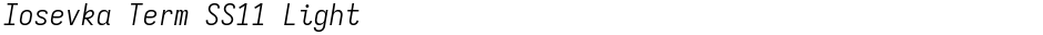 Iosevka Term SS11 LightDemo