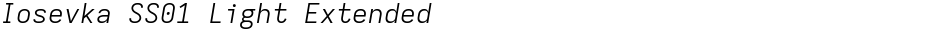 Iosevka SS01 Light ExtendedDemo