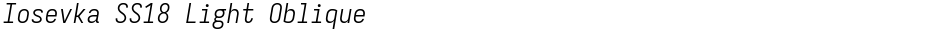 Iosevka SS18 Light ObliqueDemo