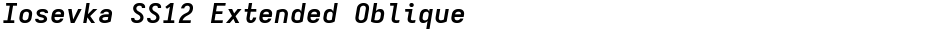 Iosevka SS12 Extended ObliqueDemo