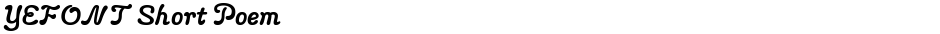 YEFONT Short PoemDemo