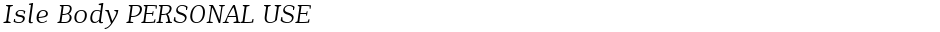 Isle Body PERSONAL USEDemo