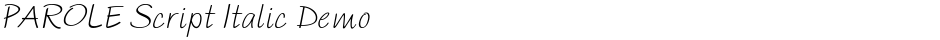 PAROLE Script Italic DemoDemo