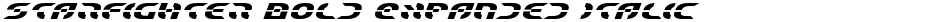 Starfighter Bold Expanded ItalicDemo