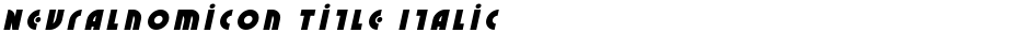 Neuralnomicon Title ItalicDemo