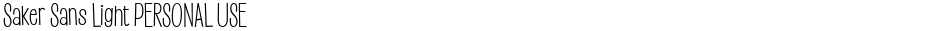 Saker Sans Light PERSONAL USEDemo