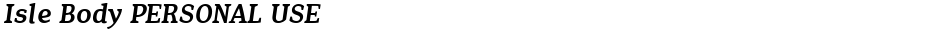 Isle Body PERSONAL USEDemo