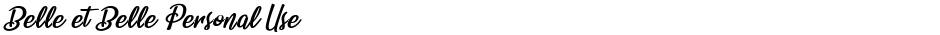 Belle et Belle Personal UseDemo