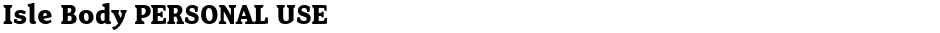 Isle Body PERSONAL USEDemo